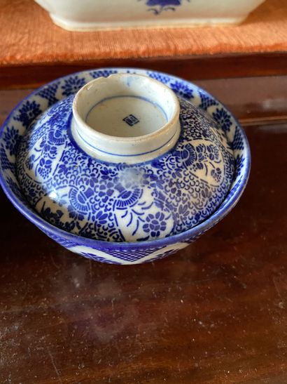 null Chine XXème siècle

Paire de bols couverts en porcelaine blanc-bleu

(éclat...