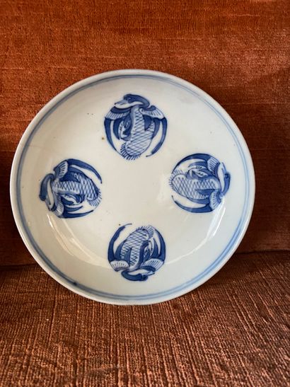 null Vietnam ou Chine XXème siècle

Réunion de 3 coupelles en porcelaine blanc-bleu

Diam...