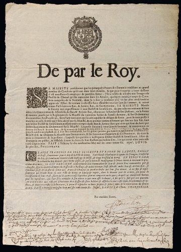 1636 BRESSE (CAVALERIE)- "De par le ROY, Sa Majesté considérant que les principales...