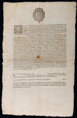 1640 DAUPHINÉ (Convocation pour vérifier LA NOBLESSE)- "Henry De LAGUETTE Seigneur...