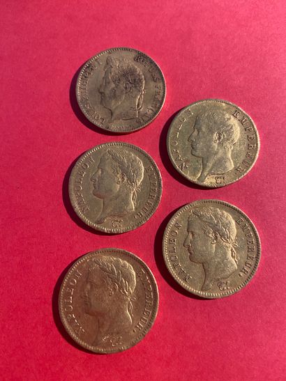 null 
FRANCE - 5 pièces de 40francs or (années 1806, 1810, 1811, 1812, 1854)



Poids...