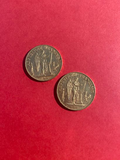 null 
FRANCE - 2 pièces de 20 francs or 

Poids 12,85grs
