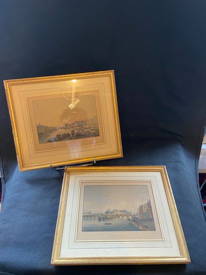 null Two framed color prints representing the Pont Neuf and the Louvre

12,5x19cm...