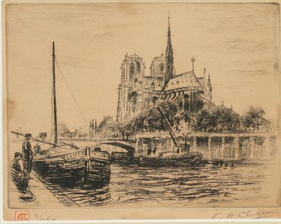 null Antoine Pierre CLUZEAU (1884-1963)

Notre Dame de Paris

Two black engravings,...