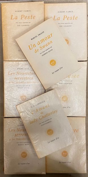 Editions NRF - Rayons d'OR 
Suite de 8 livres,...