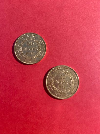  FRANCE - 2 pièces de 20 francs or  Poids...