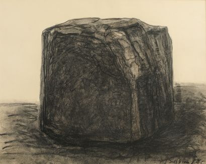 The Cube 
Charcoal drawing signed 
44x56...