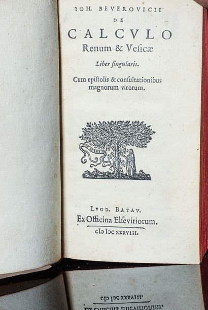 null "Jan van BEVERWYCK. 

De Calculo Renum et Vesicae.

Leyden, Elsevir, 1638, in-16...