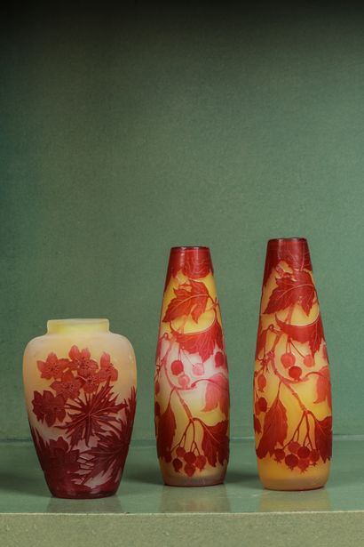 null ETABLISSEMENTS GALLE

Vase en verre multicouches, à décor de fleurs de chardons

rouges...