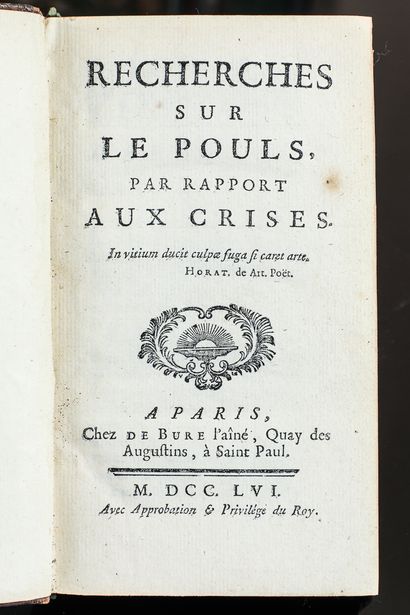 null "Theophile de BORDEU].

Recherches sur le pouls, par rapport aux crises.

Paris,...