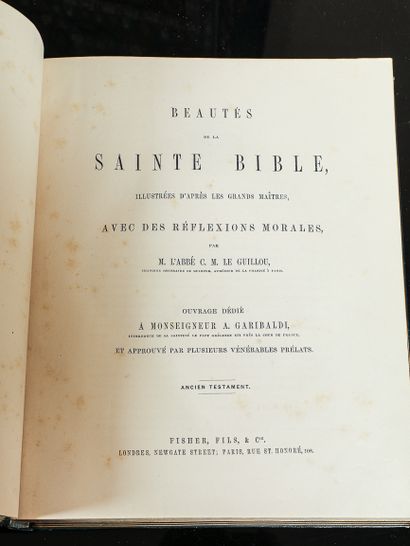 null "[BIBLE] Ensemble de 2 volumes :

- LE GUILLOU. ?Beautés de la Sainte Bible...