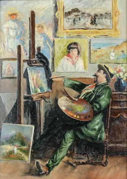 null G.PESKE (XIX-XXème siècle)

Le peintre dans son atelier

Huile sur carton, signée...