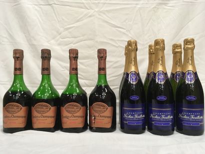 4 TAITTINGER Comte de champagne Rosé 1970...