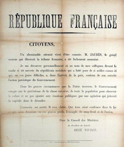 null République Française - «Citoyens, un abominable attentat vient d'être commis...»...