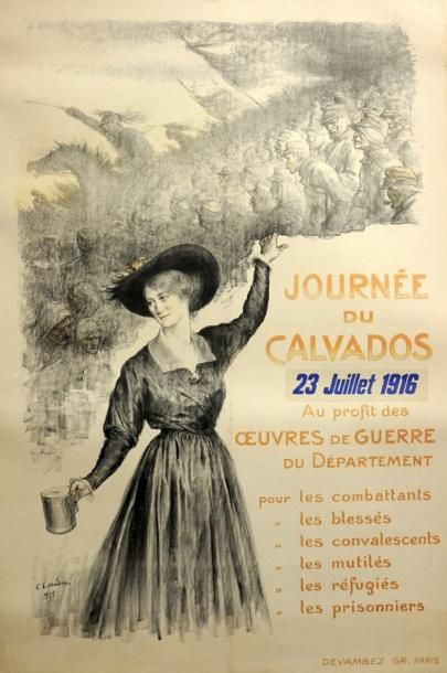 Charles-Lucien Léandre «Journée du CALVADOS - 23 Juillet 1916, au profit des oeuvres...
