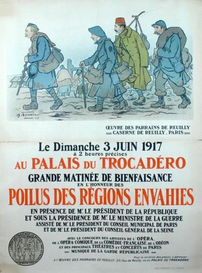 A. BARRÈRE Oeuvre des Parrains de REUILLY, Paris - 3 Juin 1917 au Palais du TROCADÉRO......