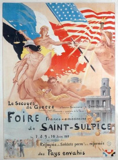 Maurice Romberg «Le Secours de Guerre - Foire Franco-américaine de St Sulpice» 1917...