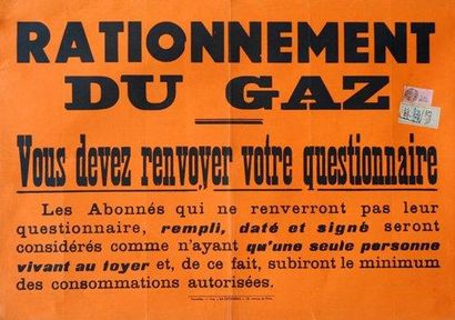 null «Rationnement du GAZ, vous devez renvoyer votre questionnaire» Impr. La Gutenberg,...