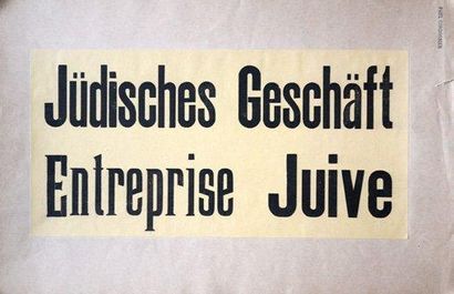 null «Jüdisches Geschäft, entreprise juive» (avis apposé sur les commerces juifs)...