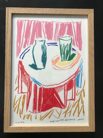 null Alexandre Benjamin NAVET (Né en 1986)

Vase et gobelet sur rideau rose

Pastel...