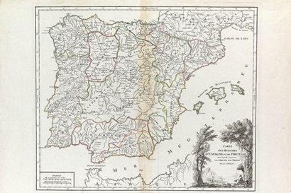ESPAGNE - PORTUGAL CARTE DES POSTES - «Carte des Royaumes d'Espagne et de Portugal...