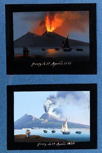 ITALIE CAMPANIE - NAPLES «Eruz. de 1° April 1835» (Eruption du VESUVE). Anonyme....