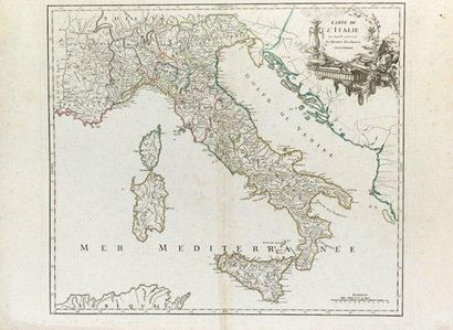 ITALIE - SICILE CARTE DES POSTES - «CARTE DE L'ITALIE dans laquelle sont tracées...