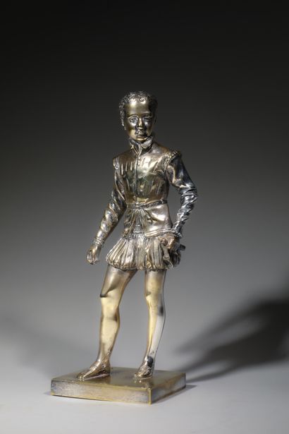 null Ecole française
Jeune homme
Sculpture, épreuve en bronze argenté
Haut 26cm