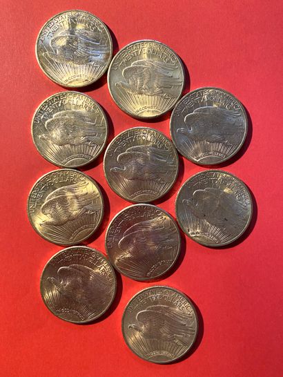 Etats-Unis : 20$ OR
Réunion de 10 pièces...