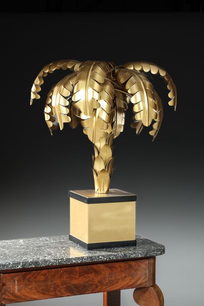 Palm tree lamp in gilded metal
Height : 77...
