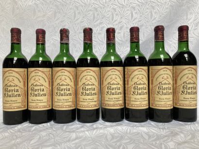 null 8 CHÂTEAU GLORIA SAINT JULIEN 1970 75cl niveaux m.é à b.é