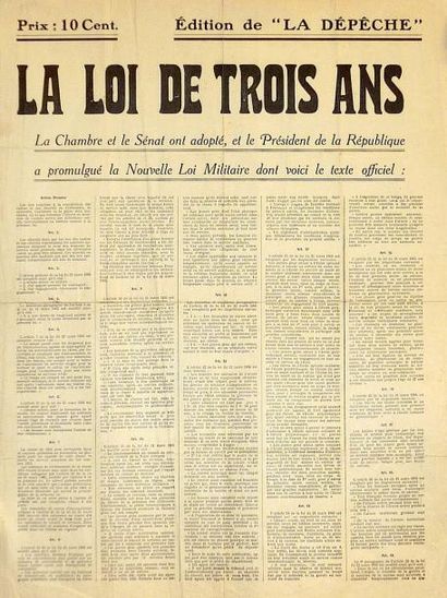 null «LA LOI DES TROIS ANS» (de Conscription) - Texte officiel de la nouvelle loi...