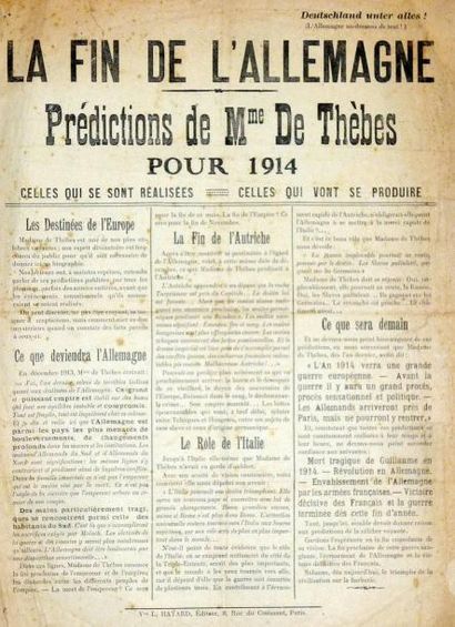 null «LA FIN DE L'ALLEMAGNE» - PREDICTIONS de Mme De Thèbes pour 1914 (celles qui...