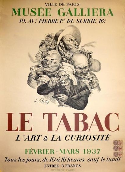 null LE TABAC - L'ART & LA CURIOSITÉ - L. Boilly - Affiche d'exposition de Février-...