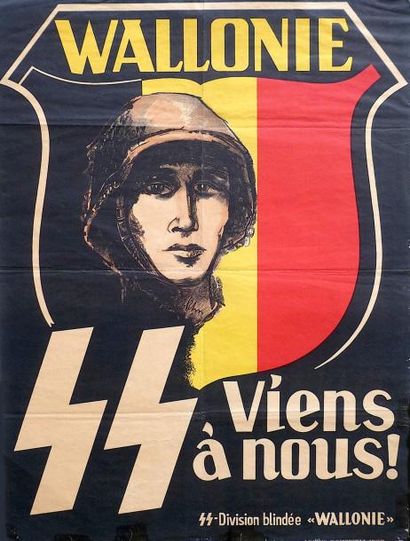 null «WALLONIE VIENS À NOUS!» - SS-Division blindée «WALLONIE» - Imp. Anvers. (80...