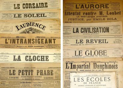 null JOURNAUX FIN XIXÈME S. - Une centaine de journaux de 1864 à 1899: «L'Aurore»...
