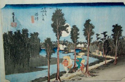 HIROSHIGE OBAN YOKO-E SÉRIE DU GRAND TOKAIDO. VERS 1833. Station 13 «Numazu»