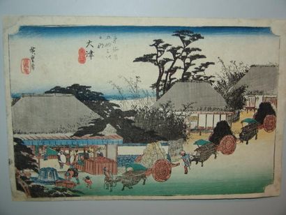 HIROSHIGE OBAN YOKO-E SÉRIE DU GRAND TOKAIDO. VERS 1833. Station 54 «Otsu»