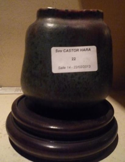 PIERRE ADRIEN DALPAYRAT (1844-1910) Vase en grès flammé H10cm