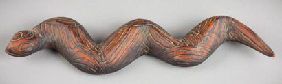 ARTISTE INCONNU PITJANJATJARRA Serpent sculpté/ Carved Cheeky Snake. circa 1960 Très...