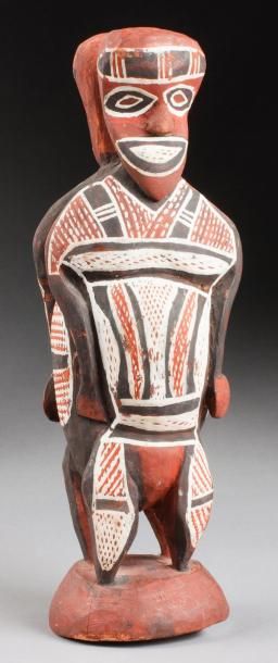 ATTRIBUE A WANAMBI DUNDIWUY (YIRRKALA).CIRCA 1930-1985 Sculpture double face d'ancêtres...