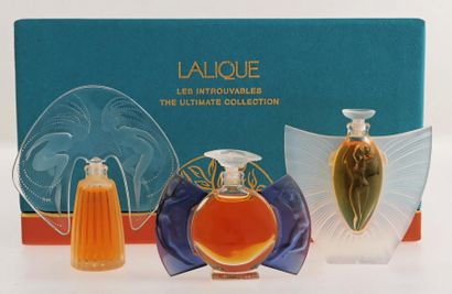 LALIQUE FRANCE «Les Introuvables» Coffret comprenant trois miniatures répliques,...