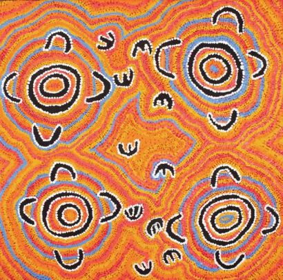 NAPURRULA TOPSY FISHER (WARLPIRI), NEE 1940 VERS RÊVE DU POSSUM / POSSUM DREAMING,...