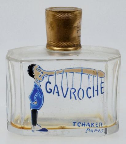 TCHAKER BACCARAT «Gavroche» Exceptionnel Flacon en cristal de Baccarat au décor émaillé,...