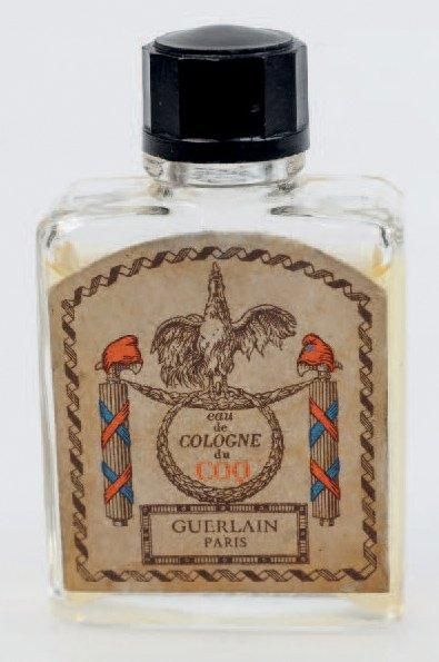 Guerlain «Eau de Cologne du coq» Flacon miniature en verre de forme rectangulaire,...