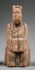 null CHOÏ-SUN, protecteur de la maison, bois sculpté, Époque Ming, 1368-1644 après...