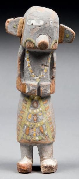 null Kachina Doll, en bois polychrome (cotton wood). Hopi Nouveau mexique. Vers 1910-1920....