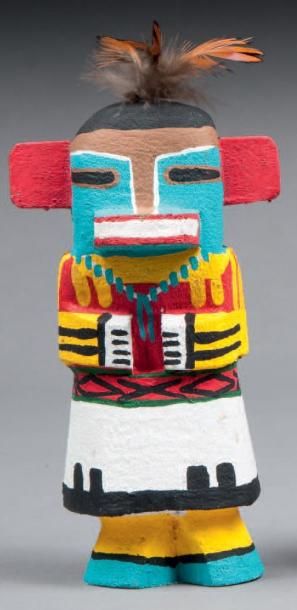 null Kachina Doll, en bois polychrome (cotton wood). Hopi Nouveau mexique.Route 66,...