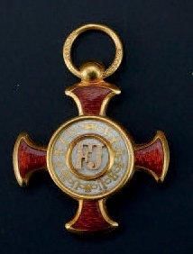 null EMPIRE D'AUTRICHE, CROIX D'OR DU MÉRITE CIVIL, or et émail du fabricant Braun...