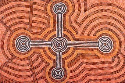 ALEX MORRIS TJAPALTJARRI (ARRANTA) "LE REVE DU POSSUM / POSSUM DREAMING" circa 1980...